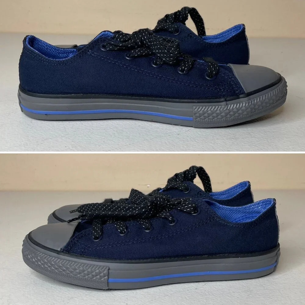 Converse Blue & Gray Kids Low Top Sneakers Size 3